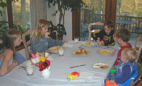 The children at dinner